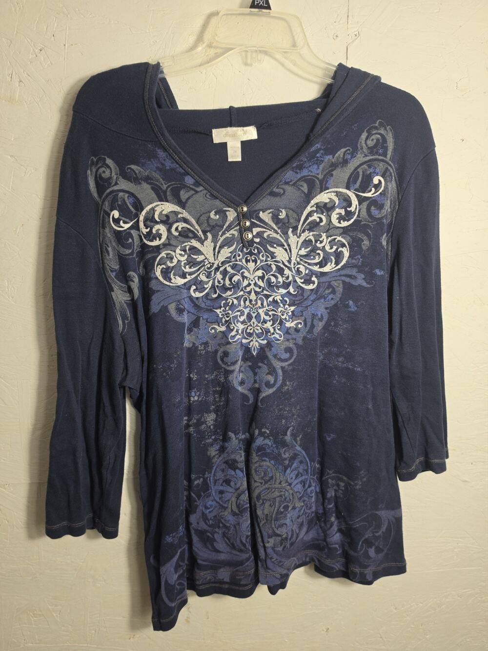 Dress Barn Womens Top Blouse Mulitcolor With Hoodie Size 2X